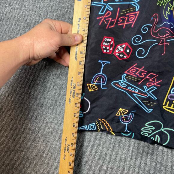 Surf Society Swim Shorts Men's Large Black/Multicolor Doodle AOP Party Beach - Picture 3 of 9